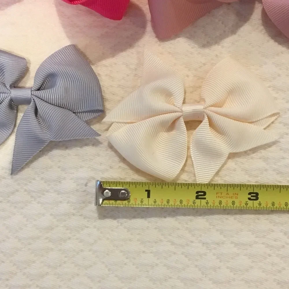20 Rainbow Color 3.5 inch Grosgrain Hair Bows With Alligator Clip